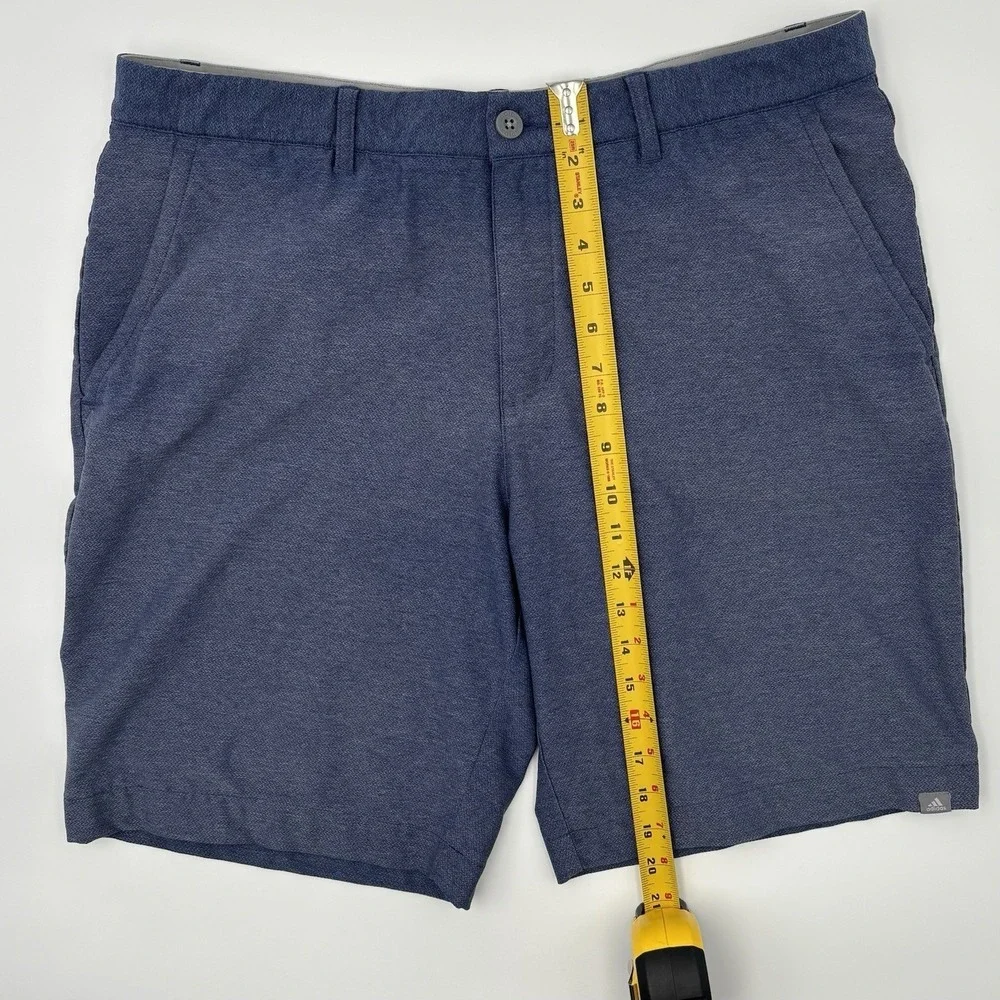 Adidas Ultimate365 Golf Shorts Men 36 Blue Crosshatch Textured Stretch